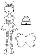 🐝 discover the whimsical charm of prima marketing jn doll stamps - bee girl logo