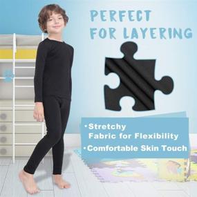 img 2 attached to Cozy & Warm: MANCYFIT Thermal Tops for Boys - Fleece-Lined Long Sleeve Baselayer Undershirts