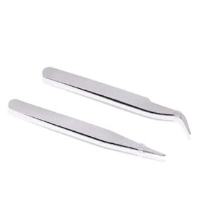 img 4 attached to 💅 Silver Nail Art Tweezers with Curved, Straight, and Pointed Tips for Ongles