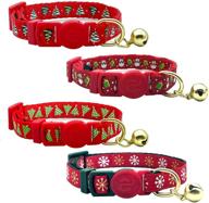 🐱 4-pack holiday kitten collar set with bell - quick release safe buckle, xmas design - ideal collars for kittens and cats logo