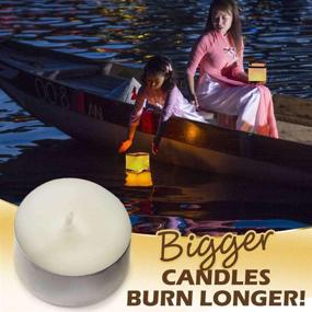 img 1 attached to 10-Pack Unsinkable Floating Water Lanterns: Long-Burning Tea Lights, Special Flotation Packet, Waterproof 🏮 & Flameproof Paper, Ideal Chinese Water Lamps for Pool, Pond & Outdoor Party Decor