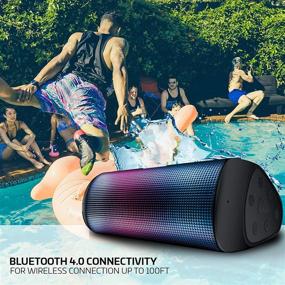 img 3 attached to iGlowSound Tower - Portable Bluetooth Speaker with 5 LED Lighting Modes, IPX4 Water Resistance, Dual Drivers, Speakerphone, 8 Hour Playtime, 100 Ft Range, Music Controls, NFC Pairing, Black