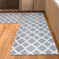 🧽 kitsure kitchen mats 2 pcs: waterproof, non-slip & resilient gray rugs logo