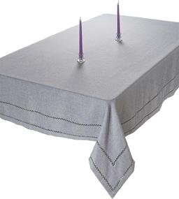 img 3 attached to Rectangle Tablecloth with Elegant Embroidery by Violet Linen