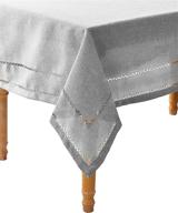 rectangle tablecloth with elegant embroidery by violet linen logo