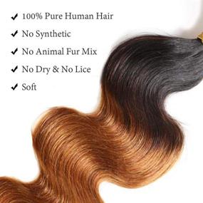 img 1 attached to Набор двухцветных натуральных волос из Бразильской Виргинской качества
