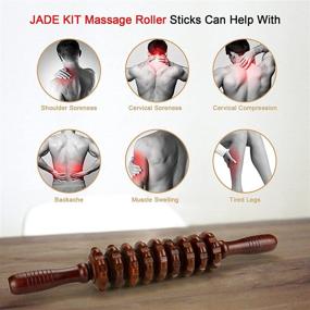 img 2 attached to 🌳 Wood Massage Roller Stick: Cellulite Muscle Roller for Athletes, Manual Massage Stick for Pain Relief & Recovery, Red