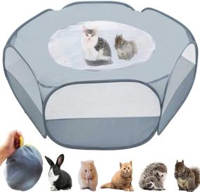 img 4 attached to 🐾 Braden Small Animal Playpen Tent: Breathable Pet Fence with Cover and Middle Layer, Ideal for Reptiles, Indoors/Outdoors, Portable Yard Cage for Exercise