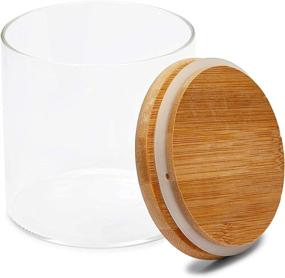 img 1 attached to 🍶 Airtight Glass Canisters with Bamboo Lids for Pantry Storage - 3 Sizes (5 Pack)