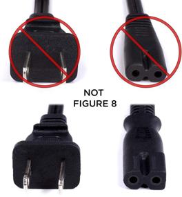 img 2 attached to 🔌 High-Quality 2 Prong Power Cord with Copper Wire Core - Polarized for Satellite, CATV, Motorola & PS - NEMA 1-15P to C7 / IEC320 - UL Listed - Black, 6ft Power Cable