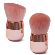 💅 2 pcs nail art dust powder remover set: soft kabuki brushes for flawless makeup or nail arts logo