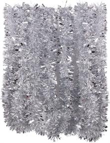 img 1 attached to 🎄 33 Feet Long Silver Tinsel Garland - Ideal Christmas Tree Decorations, Wedding, Birthday Party Supplies by DECORA