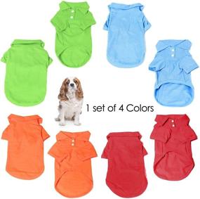 img 1 attached to Premium Quality KINGMAS 4 Pack Dog Shirts: Stylish Pet Puppy T-Shirt Clothes, Coats & Tops for All-Season Outfits