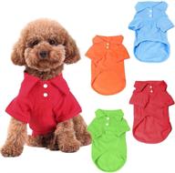 premium quality kingmas 4 pack dog shirts: stylish pet puppy t-shirt clothes, coats & tops for all-season outfits логотип