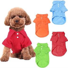 img 4 attached to Premium Quality KINGMAS 4 Pack Dog Shirts: Stylish Pet Puppy T-Shirt Clothes, Coats & Tops for All-Season Outfits