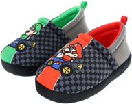 fun super mario slippers for kids: mario and luigi nintendo slip-ons logo