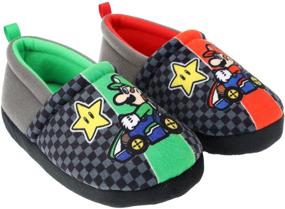 img 3 attached to Веселые тапочки Super Mario для детей: Slip-Ons с Марио и Луиджи от Nintendo