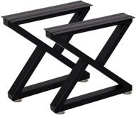 🔩 heavy duty industrial metal coffee table leg - z shape diy iron bench legs for dining table - furniture legs (set of 2, h16”xw18”) logo