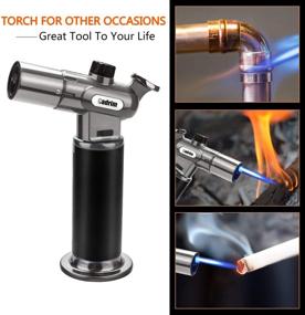img 2 attached to 🔥 Cadrim Butane Torch: Refillable Culinary Blow Torch for Cooking, Creme Brulee, Baking - Adjustable Flame Kitchen Torch, BBQ Tool (Butane Fuel Not Included)