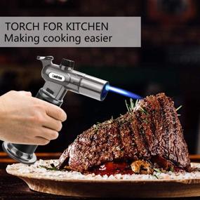 img 3 attached to 🔥 Cadrim Butane Torch: Refillable Culinary Blow Torch for Cooking, Creme Brulee, Baking - Adjustable Flame Kitchen Torch, BBQ Tool (Butane Fuel Not Included)