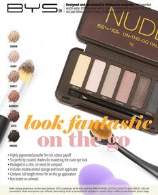 img 1 attached to BYS On-The-Go Nude Eyeshadow Palette with Mirror, Applicator, and Six Shades