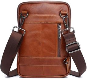 img 2 attached to 👜 Compact Leather Sling Shoulder Bag: Ideal for Outdoor Travel & Business