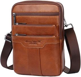 img 3 attached to 👜 Compact Leather Sling Shoulder Bag: Ideal for Outdoor Travel & Business