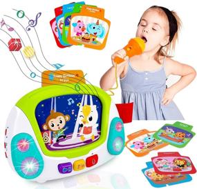 img 4 attached to Nueplay Kids Musical Toys Karaoke Machine with Microphone: Early Learning Educational Toy with 4 Touch Sensor Cards, Record & Playback, Voice Changer | Perfect Gift for Kids (Boys & Girls, Ages 3-6+)
