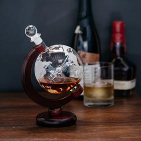 img 3 attached to 🍾 Exquisite Handmade Liquor Etched Decanter with a Wooden Finish