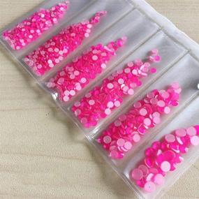 img 4 attached to 💅 Vibrant Neon Rhinestones: 1080pcs Mix SS6-SS20 Fluorescent Luminous Non Hotfix Rhinestones in DK Pink - Perfect for Electric Nail Art