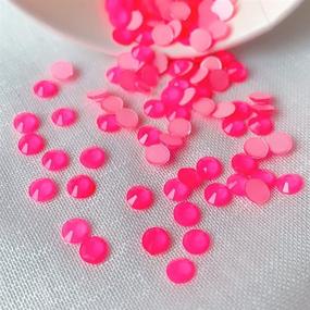 img 1 attached to 💅 Vibrant Neon Rhinestones: 1080pcs Mix SS6-SS20 Fluorescent Luminous Non Hotfix Rhinestones in DK Pink - Perfect for Electric Nail Art