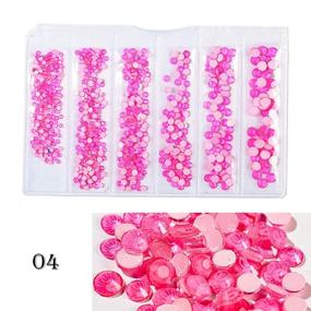 img 3 attached to 💅 Vibrant Neon Rhinestones: 1080pcs Mix SS6-SS20 Fluorescent Luminous Non Hotfix Rhinestones in DK Pink - Perfect for Electric Nail Art