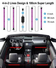 img 2 attached to 🚗 Bligli Interior Car Strip Lights: Waterproof RGB LED Strip Lights with App and Remote Control for Over 16 Million Color Options and Music Sync, USB DC 12V