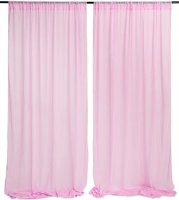 img 3 attached to Sheer Backdrop Curtains Chiffon Wedding Arch Drapes Fabric 8Ft X 10Ft Pink Party Background Drapes Photo Booth Wedding Decorations