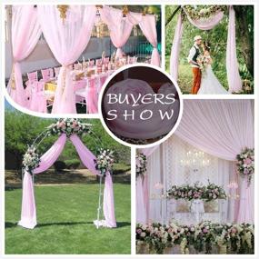 img 1 attached to Sheer Backdrop Curtains Chiffon Wedding Arch Drapes Fabric 8Ft X 10Ft Pink Party Background Drapes Photo Booth Wedding Decorations