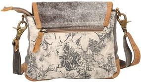 img 2 attached to 👜 Myra Bag S-1257 Radiant Upcycled Canvas & Cowhide Leather Crossbody Bag