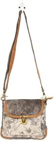 img 1 attached to 👜 Myra Bag S-1257 Radiant Upcycled Canvas & Cowhide Leather Crossbody Bag