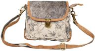 👜 myra bag s-1257 radiant upcycled canvas & cowhide leather crossbody bag logo