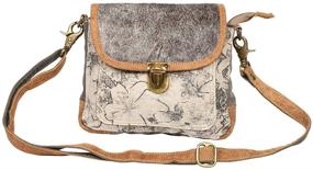 img 4 attached to 👜 Myra Bag S-1257 Radiant Upcycled Canvas & Cowhide Leather Crossbody Bag