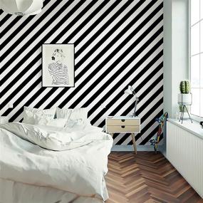 img 3 attached to 🖤 Guvana Stripe Black White Contact Paper Peel and Stick Wallpaper - 118"x17.7" Self-Adhesive, Removable, Waterproof Vinyl Decorative Wall Covering for Cabinets, Shelves, Drawers