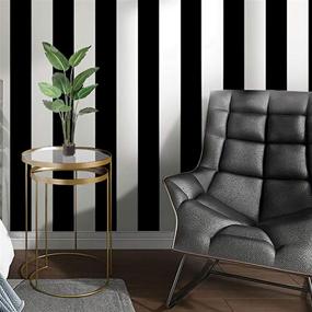 img 4 attached to 🖤 Guvana Stripe Black White Contact Paper Peel and Stick Wallpaper - 118"x17.7" Self-Adhesive, Removable, Waterproof Vinyl Decorative Wall Covering for Cabinets, Shelves, Drawers