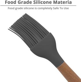 img 2 attached to 🍖 KUFUNG Silicon Basting Brushes: Heat Resistant Pastry Brushes for BBQ Grill & Kitchen Baking – Wooden Handle, Spread Oil Butter Sauce Marinades - Cooking, Barbeque (Grey)