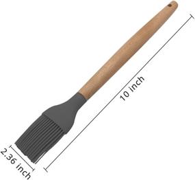 img 3 attached to 🍖 KUFUNG Silicon Basting Brushes: Heat Resistant Pastry Brushes for BBQ Grill & Kitchen Baking – Wooden Handle, Spread Oil Butter Sauce Marinades - Cooking, Barbeque (Grey)