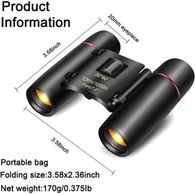 img 1 attached to DE Meng 30x60 Small Compact Binoculars: Ideal for Adults and Kids, Perfect for Traveling, Sightseeing, Bird Watching, with Night Vision for Concerts, Theaters, and Operas