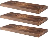 🪵 rustic pine wood floating shelves for walls - kosiehouse farmhouse invisible shelf set for storage, display, and organization in bathroom, kitchen, bedroom, living room, and office - drywall mounting included logo