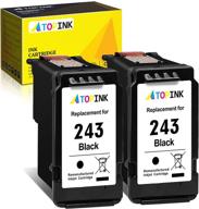 🖨️ atopink remanufactured ink cartridge replacement for canon pg-243 pg243 243 (2 black), compatible with pixma tr4520 tr4527 tr4522 mg2525 mg3022 mg2522 mg2922 mg2920 ts202 ts302 mx492 mx490 mg2520 printer logo