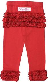 img 4 attached to 👶 Soft Knit Ankle Length Ruffle Leggings for Baby and Toddler Girls by RuffleButts