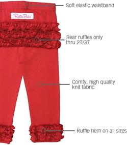 img 2 attached to 👶 Soft Knit Ankle Length Ruffle Leggings for Baby and Toddler Girls by RuffleButts