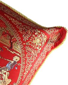 img 2 attached to 🏯 uxcell Courtyard Scene Embroidery Chinese Oriental Cushion Throw Pillow Cover Set