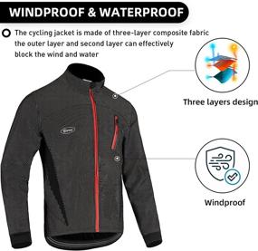 img 1 attached to 🚴 Stay Warm and Comfortable: Dooy Winter Cycling Bike Jacket for Men - Fleece Thermal Running Coat for Windproof, Breathable, and Mountain Biking